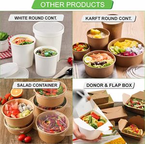 Meilleures ventes : Contenants alimentaires rectangulaires réutilisables en kraft de qualité supérieure avec couvercles en plastique pour la préparation et le stockage des repas - Product Image 5