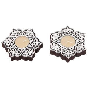 Portavelas de Madera Hechos a Mano, Diseños Únicos para Decoración de la Sala de Pooja, Artículos de Decoración para Diwali, Decoración para el Hogar - Product Image 5