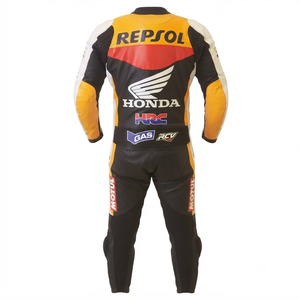 Traje de Carreras MotoCP Personalizado para Hombre, Traje de Cuero de Una Pieza Premium para Pista con Deslizadores, Mono/Traje OEM con Protección CE - Product Image 2