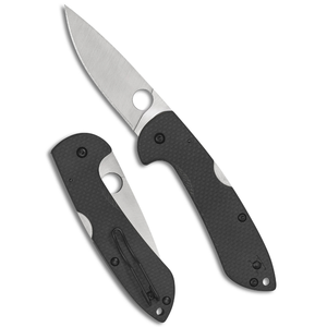 Couteaux pliants noirs avec lame en acier inoxydable à bord plat et tranchant, manche ergonomique texturé, trou d'ouverture rond pour le pouce - Product Image 1