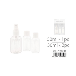 Set di Bottiglie da Viaggio Ilan 50ml 1pz 30ml 2pz per Liquidi - Product Image 1
