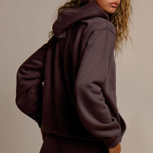 Sweat-shirts à capuche en molleton surdimensionnés décontractés pour femmes avec broderie 3D 100% coton Vente en gros OEM Étiquette privée Streetwear - Product Image 3