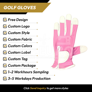 Custom Cocktail Print Pattern Golf <b>Gloves</b> Colorful Sublimated Sports Breathable Lightweight <b>Moisture</b>-Wicking Non-Slip Cabretta - Product Image 2