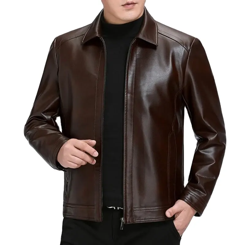 New best premium high quality leather jacket for men new stylish branded high class leather jacket windproof autumn and winter