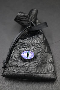 Custom Leather <b>Dice</b> Bag with Dragon Eye Design DND Game Storage Pouch Icosahedron <b>Die</b> Included - Product Image 2