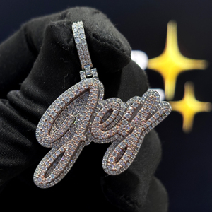 <b>Custom</b> Script <b>Name</b> Pendant 925 Sterling Silver VVS Moissanite Iced Out Personalized Hip Hop <b>Necklace</b> White Gold Unisex - Product Image 1
