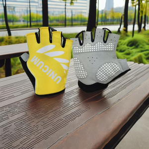 Gants de cyclisme sportifs tendance, design sans doigts aux couleurs contrastées, flexibilité maximale, gants de vélo demi-doigts en spandex extensible - Product Image 2