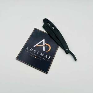 Rasoir droit pliant professionnel pour hommes, en acier inoxydable noir antique, à lame unique, personnalisable avec logo, pour barbier, non jetable - Product Image 6