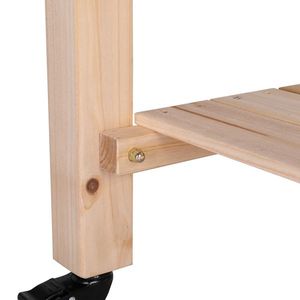 Fioriera in Legno di Abete Cinese con Ruote, 116*57*82cm, Colore Naturale - Product Image 5