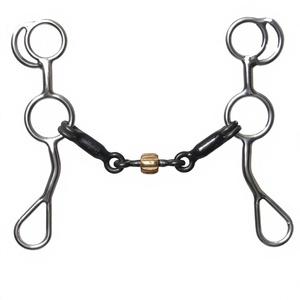 Bocado de acero inoxidable para caballo, estilo western, para entrenamiento ecuestre inglés, con cadena de rodillos de cobre - Product Image 4