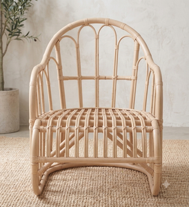 Sillón de Ratán Tejido a Mano, Ecológico, con Respaldo de Ala, Estilo Escandinavo Moderno, Silla Individual de Descanso con Patas de Madera para Interiores - Product Image 4