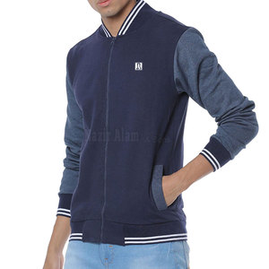 Vestes bomber pour hommes de haute qualité avec logo personnalisé, manches longues, couleur unie, col montant - Product Image 4