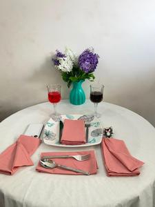 Wholesale Indian Handmade Cotton <b>Linen</b> Napkins Beautiful Dusty Pink Color High Soft Customizable Square Simple Design Wedding - Product Image 2