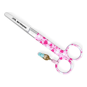 Tijeras de Enfermería Mayo con Diseño de Corazón sobre Fondo Rosa, Tijeras Médicas Manuales de Acero Inoxidable, Corte Seguro y Preciso - Product Image 2