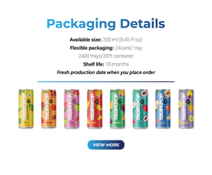 Tropipop 330ml Bebida Carbonatada Sin Azúcar con Sabor a Mango, Melocotón, Maracuyá y Frutas Rojas, Muestra Gratis, Diseño OEM Disponible - Product Image 5