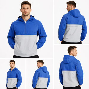 Veste décontractée pour homme à demi-zip avec design color-block, vêtements de sport légers pour activités de plein air, fournisseur en gros - Product Image 1