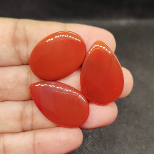 Grade Quality Natural Red Onyx Coffin Shape Gemstone Flat Back Calibrated Teardrop Shape Wholesale cabochon - Product Image 1
