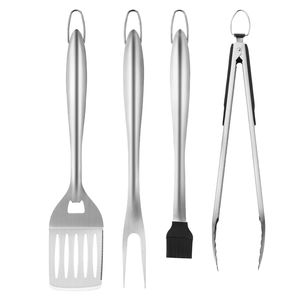 Set di 4 Utensili per Barbecue in Acciaio Inossidabile Resistente, 4 Accessori per Griglia BBQ - Product Image 6