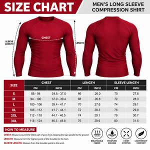 T-shirt de compression à manches longues orange pour homme, imprimé par sublimation, séchage rapide, protection anti-UV UPF50+, écologique - Product Image 3