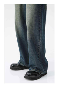 Wholesale Unisex Blue <b>Jeans</b> Designer's Ripped Pencil Stretch Canvas Pants Slim Fit High Loose Style Autumn Solid 100% Cotton - Product Image 4