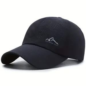 男士定制LOGO帽子刺绣原装6面板运动帽黑色复古运动帽高品质