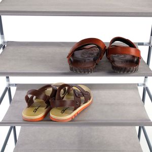 10 Tiers Non-Woven Fabric <b>Shoe</b> Rack Simple Assembly Gray <b>Storage</b> Rack - Product Image 4