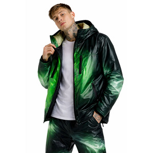 ODM Quick Shipping Custom <b>Utility</b> Heat Reactive Winter Puffer <b>Jacket</b> with Hooded Zipper and Color Changing Thermochromic Fabric - Product Image 5