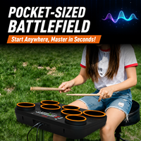 Batterie électronique portable la plus vendue pour adultes et enfants, idéale pour la pratique sur bureau.