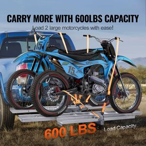 Rampa di Carico in Alluminio da 600 libbre per Moto, Scooter e Dirt Bike, Montaggio su Gancio Traino per 2 Bici, per Rimorchi ATV Efficienti - Product Image 2