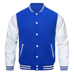 Vestes coupe-vent de style universitaire respirantes, col rond, impression de logo personnalisée, manches longues, veste de baseball universitaire pour hommes - Product Image 1