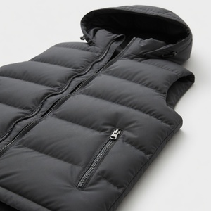 Customized High Quality Men's Puffer <b>Jacket</b> Detachable Sleeve Hooded Jeans <b>Jacket</b> Half Sleeved Winter Lightweight for Men - Product Image 5