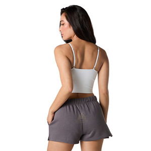 Shorts de sport personnalisés pour femmes, broderies et impressions, 65% coton 35% polyester, haute qualité. - Product Image 2