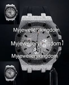 Mossinate Fashion <b>Case</b> Stainless Steel VVS Moissanite Quartz <b>Watch</b> Men Hip Hop Glass Dial 10 Bar Water Resistant Pass Diamond - Product Image 5