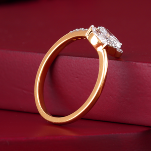 VVS2 & VS1 Marquise Lab Grown Diamond Halo Engagement <b>Ring</b> (<b>Two</b> <b>Stone</b>) in 14K Yellow & White Gold - Product Image 2