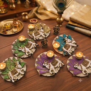 Portavelas de Té Kamdhenu Hechos a Mano con Cuentas, Forma de Loto, Decorativos, Ecológicos, de Metal, para el Día de San Valentín - Product Image 5