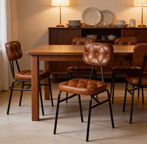 เก้าอี้รับประทานอาหารไม้ดีไซน์หรูหรา พร้อมเบาะนั่งบุนวมและโครงสร้างแข็งแรงทนทาน สำหรับบ้านสมัยใหม่และพื้นที่รับประทานอาหาร - Product Image 2