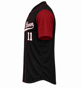 Maillot de baseball noir et or personnalisé en gros, entièrement boutonné, avec nom et numéro de l'équipe brodés, impression par sublimation, style rétro streetwear - Product Image 5