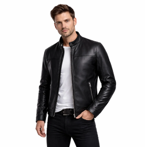High Quality OEM ODM Unisex Genuine Cowhide <b>Leather</b> Winter <b>Jacket</b> Stand Front Customization Wholesale Available All Sizes - Product Image 4