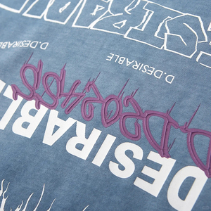 เสื้อยืดคุณภาพสูง เนื้อผ้าหนา 100% คอตตอน สโตนวอช พิมพ์ลายโลโก้ตามสั่ง สไตล์วินเทจ สตรีทแวร์ เสื้อยืดผู้ชาย - Product Image 6