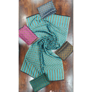 New Collection Fine <b>Wool</b> Zari Chess Check Stole 70x200cms Premium Soft Warm Elegant Designer Shawl Ready Stock - Product Image 2