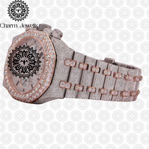 Reloj de Lujo para Hombre Charm Jewells, de Acero Inoxidable, 40 mm, Analógico, Mecánico, Cronógrafo, Cristal de Zafiro, Detalles de Diamantes, 10 Bar - Product Image 5