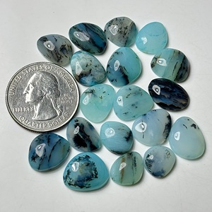 Ópalo Peruano Cabujón Liso con Base Plana, Gema Suelta de Tono Azul Mixto para Joyería - Product Image 1