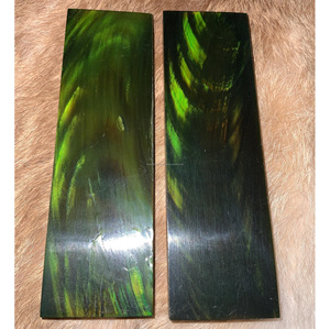 Placa de escala de cuerno de búfalo de alta calidad personalizada con rayas blancas OEM/ODM disponible Material de placa de cuerno de búfalo para anteojos - Product Image 3