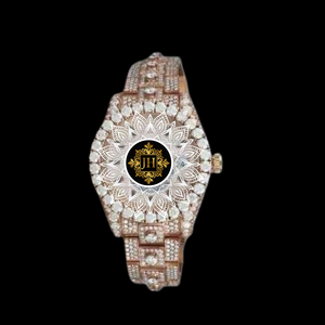 Montre Hip-Hop de Luxe en Argent 925 avec Diamants Moissanite, Mouvement Étanche, Idéale pour Fiançailles, Fêtes et Mariages - Product Image 1