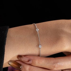 Bracelet à maillons en diamant Moissanite de créateur, argent sterling 925, bijoux élégants pour femmes, chaîne tendance - Product Image 3