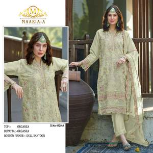 Vente chaude De Mariage Vêtements Ethniques Georgette Broderie Travail Top Dupatta Ensemble Salwar Kameez Kurti Pantalon En Gros Partie Porter - Product Image 3