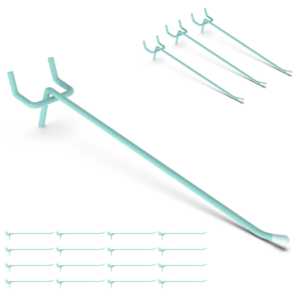 HUHOLE 50 Ganchos de Acero Inoxidable para Panel Perforado de 2 Pulgadas, Sin Perforaciones, Negro/Plateado/Rosa/Azul, Organizador de Ropa - Product Image 1