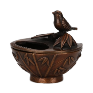 Kisendo-Quemador de incienso de cobre japonés Tongue-Cut Sparrow - Product Image 1