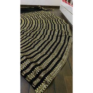 Lehenga Choli Negro FB para Fiesta de Noche, Talla M, con Lentejuelas y Bordado Dori - Product Image 3