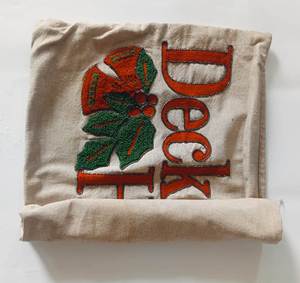 Deck the Halls Embroidered Cotton Linen <b>Pillow</b> Cover Rectangle Christmas Decor Home Cushion <b>Case</b> Classic Style - Product Image 4